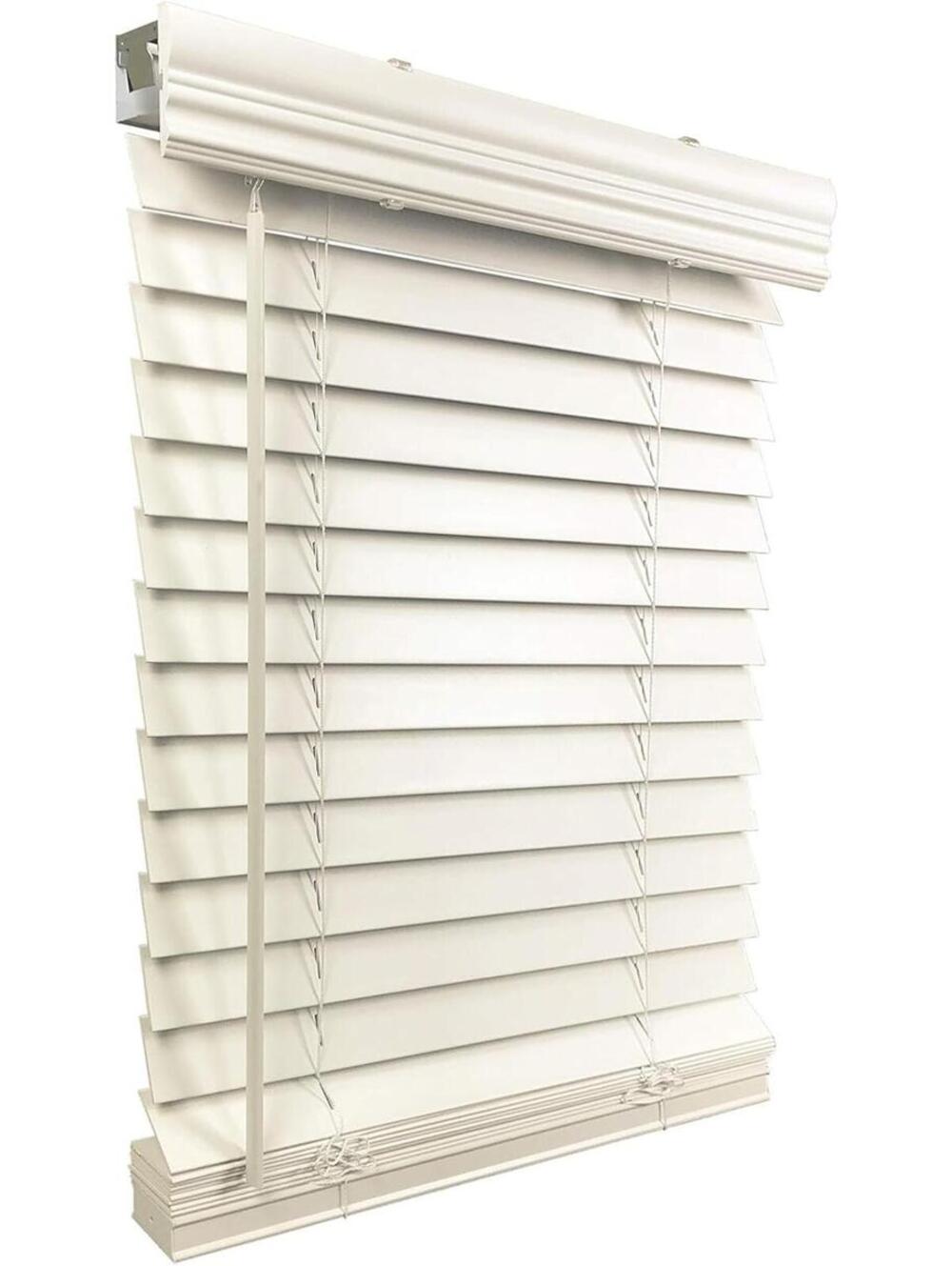 US Window & Floor 2" Faux Wood 58.125"x 48" Inside Mount Cordless Smooth White